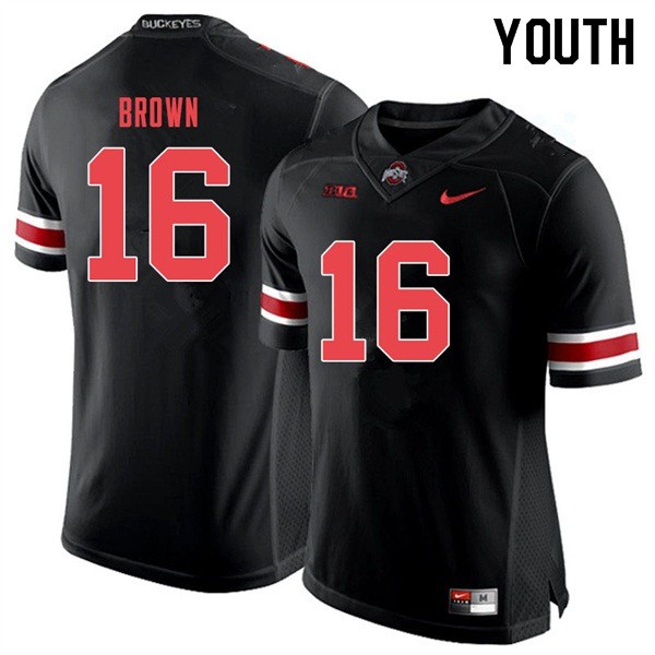 Ohio State Buckeyes #16 Cameron Brown Youth Official Jersey Black Out
